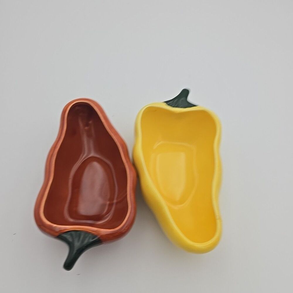 Set of 2 Clay Art Hand Painted Chili Peppers 7"